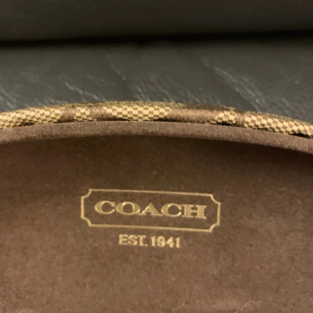 Coach Signature Tan Brown Eyeglass Case